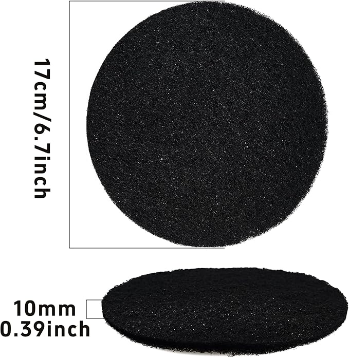 6PCS 6.7” Round Compost Bin Charcoal Filters, 0.4” Thick Activated Carbon Filters for Kitchen Countertop Compost Pail, Home Bucket Filter Replacements
