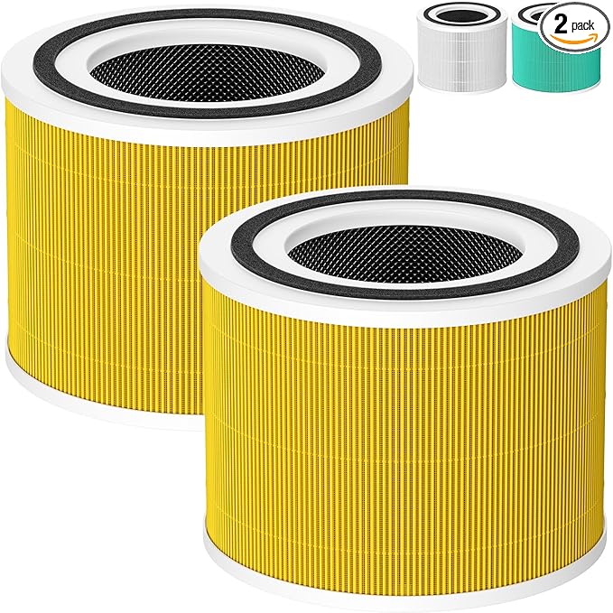2 Pack 14 True HEPA Pet Care Replacement Filter Compatible with 240 Air Purifier, 3-in-1 True HEPA Filter Replacement with HP-14 Activated Carbon Filter, Yellow