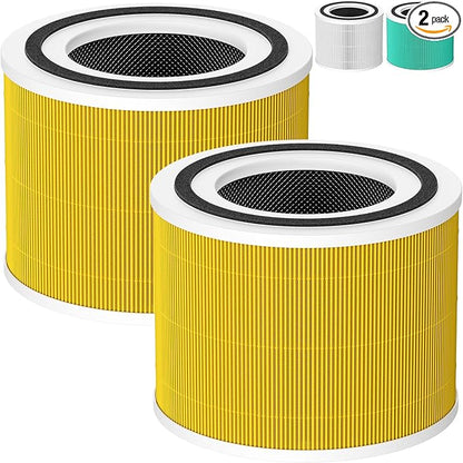 2 Pack 14 True HEPA Pet Care Replacement Filter Compatible with 240 Air Purifier, 3-in-1 True HEPA Filter Replacement with HP-14 Activated Carbon Filter, Yellow