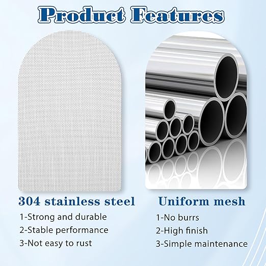 6 Pcs Stainless Steel Wire Mesh Sheet 20 Mesh Air Vent Fine Meshs 1mm Hole Woven Meshes Screen Metal Rodent Meshs Filter Panels for Vent Window Screen Meshes Cage Filter (21 X 15cm)