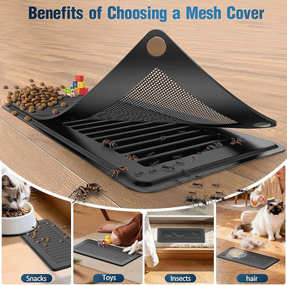 Magnetic Vent Covers with Vent Screen 5.1x11.3 Inch, Black Mesh Vent Covers for Floor, Wall, Ceiling Air Vents to Block Dust, Pet Hair, Fits Standard HVAC Floor Registers in Home, RV, 3 Pack