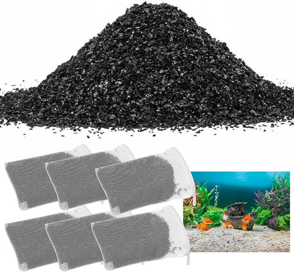 6 Pack Activated Carbon Inserts for AquaClear 50 Aquarium Filter, 80-gram/Bag Carbon Media for Fluval Aqua Clear up to 30-50 Gallons Aquariums,Charcoal for Fish Tank Filter A1384