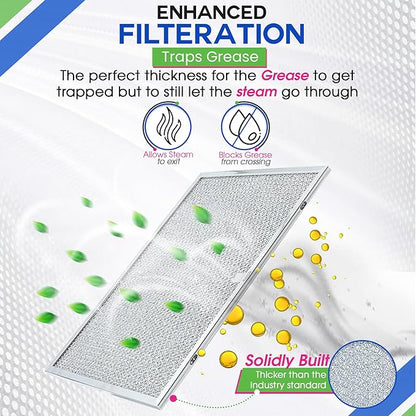 Bagean Stove Hood Vent Filter 11.8" x 14.3" BPS1FA30 - Compatible with NuTone Allure & Broan Range Hood Filter Replacement 99010299 - Fits QS1 QS2 30" Hoods - Blocks Grease & Filters Oven Air (4-Pk)