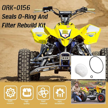ORK-0156 Seals O-Ring And Filter Rebuild Kit Compatible With Suzuki Ltr 450 Swirl Fuel Filter 2006-2011(1 SET)1 Filter and 2 O-rings