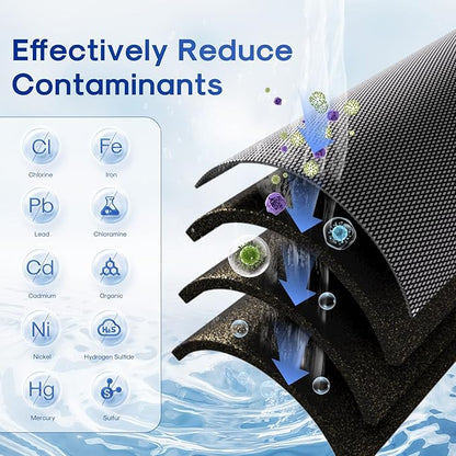ICEPURE 5 Micron 4.5" x 10" CTO10BB-KDF Whole House Water Filter Coconut Shell Activated Carbon and KDF Replacement Cartridge Heavy Metal Removal Filter, 1PACK