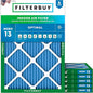 Filterbuy 16.5x21.5x1 Air Filter MERV 13 Optimal Smoke & Allergy Defense (6-Pack), Electrostatic Pleated HVAC AC Furnace Filters Replacement for Bryant and Carrier (Actual Size: 16.50 x 21.50 x 0.75)