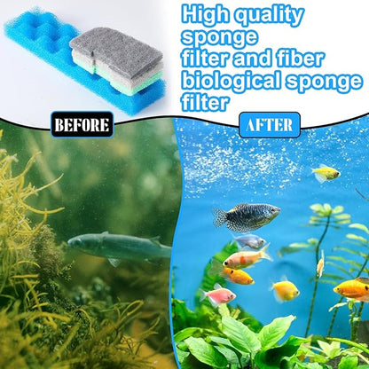 40 Pcs Replacement Filter Media Kit Compatible with Fluval 406/407, Aquarium Filters Set Including 4 Biological Foams, 36 Ammonia/Phosphate/Nitrite Remover