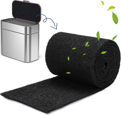 Square Compost Bin Charcoal Filters 78.7 x 5.5 Inch, Activated Carbon Filter Sheet Thickening Trimmable for Compost Bucket Compost Pail Countertop Recycle Bin