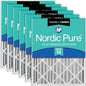 Nordic Pure 20x20x4 (Actual Size: 19 1/2 x 19 1/2 x 3 5/8) Pleated Air Filters MERV 14 Plus Carbon 6 Pack