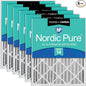 Nordic Pure 16x20x4 (Actual Size: 15 1/2 x 19 1/2 x 3 5/8) Pleated Air Filters MERV 14 Plus Carbon 6 Pack