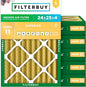 Filterbuy 24x25x4 Air Filter MERV 11 Superior Pet & Allergy Defense (6-Pack), Electrostatic Pleated HVAC AC Furnace Filters Replacement, Made in USA (Actual Size: 23.75 x 24.75 x 3.63)