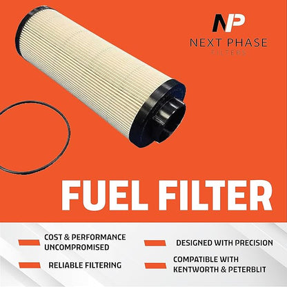 Fuel Filter Replacement Kit Pack of 1 - Compatible with select Kenworth and Peterbilt Models - Replaces O.E. 1852006PE; Baldwin PF46106 and Luberfiner L7663F