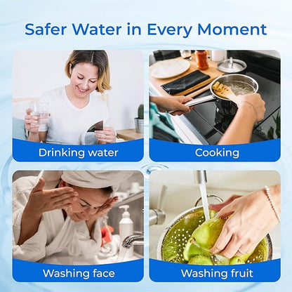 Waterdrop 2.5" x 10" Whole House CTO Carbon Water Filter Cartridge, 1 Micron Carbon Sediment Water Filter Replacement for DuPont® WFPFC8002, Culligan® D-10A, CBC-10, GE® FXWTC, GXWH20T, Pack of 4