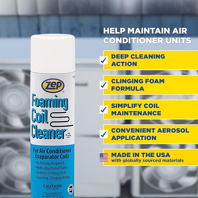 Zep Foaming Coil Cleaner - 20 oz (Case of 12) - 20201 - Professional Strength Quickly Cleans HVAC and AC Units