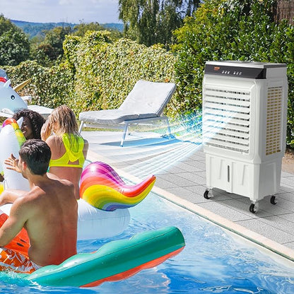 VEVOR Evaporative Air Cooler,2100 CFM 13X34 inch Air Cooler,3 Speeds and 12H Timer Portable Air Conditioner,Energy-Saved Swamp Cooler for party,pool and patio,7 Gal Water Tank & 750 Sq.Ft
