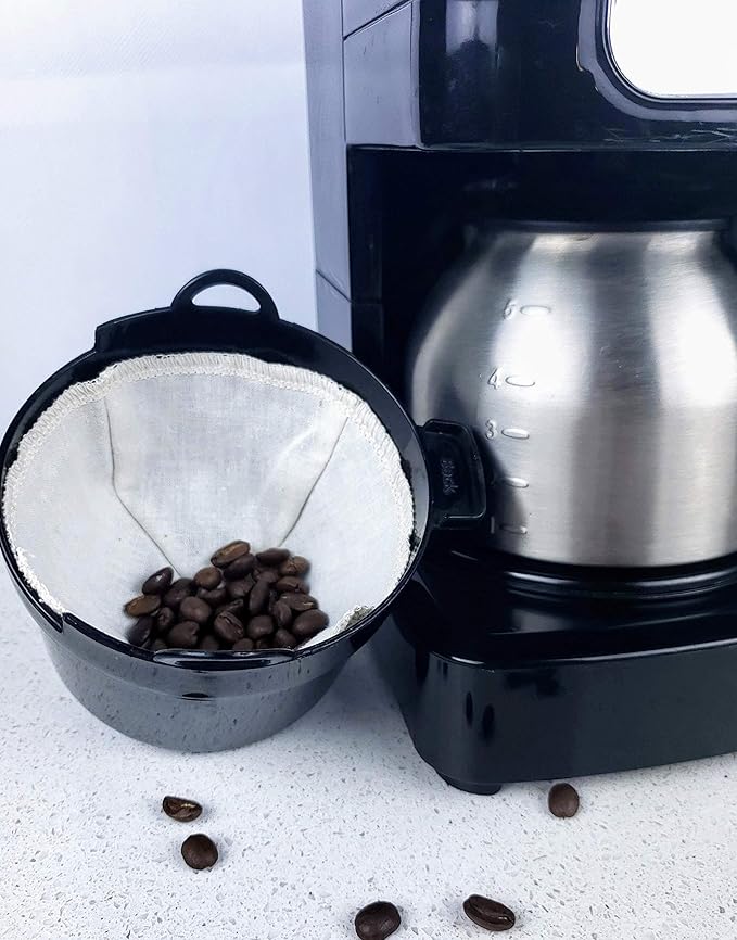 Cloth Reusable Basket Coffee Filter (Size #2) - Made in Canada of Hemp and Organic Cotton - Zero Waste, Eco-Friendly, Natural Filter fis most Automatic Coffee Makers