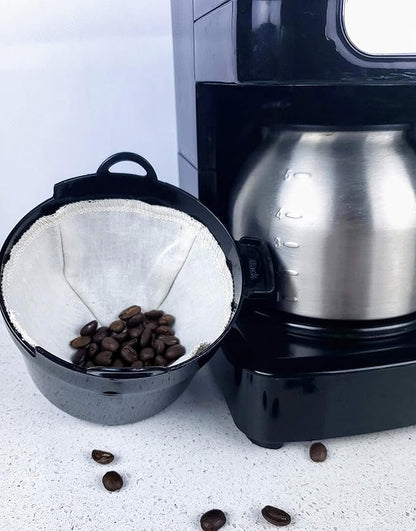 Cloth Reusable Basket Coffee Filter (Size #2) - Made in Canada of Hemp and Organic Cotton - Zero Waste, Eco-Friendly, Natural Filter fis most Automatic Coffee Makers