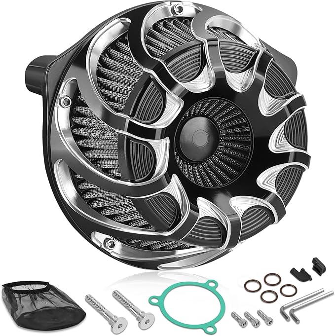 High Flow Air Cleaner Intake Filter Kit Air Filters Cover Drift Style for Harley Milwaukee-Eight M8 Softail 2018-2025 Touring 2017-Later Except 23-Later FLHXSE FLTRXSE 24-Later FLHX FLTRX