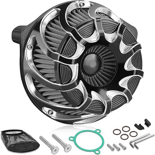 High Flow Air Cleaner Intake Filter Kit Air Filters Cover Drift Style for Harley Milwaukee-Eight M8 Softail 2018-2025 Touring 2017-Later Except 23-Later FLHXSE FLTRXSE 24-Later FLHX FLTRX