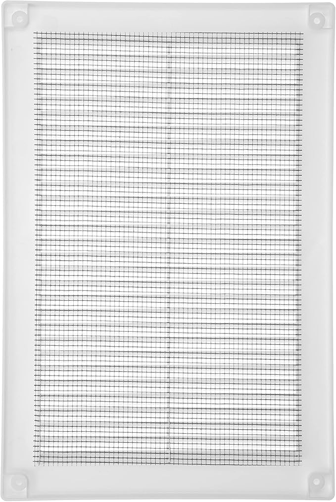 Vent Systems 6" x 10" Inch (Opening Dimensions) - Pack of 50 - Plastic White Soffit Vent Cover - Flat Rectangular Air Vent Grille - Air Vent Deflector - HVAC 8" x 12" Inch (Overall Dimensions)