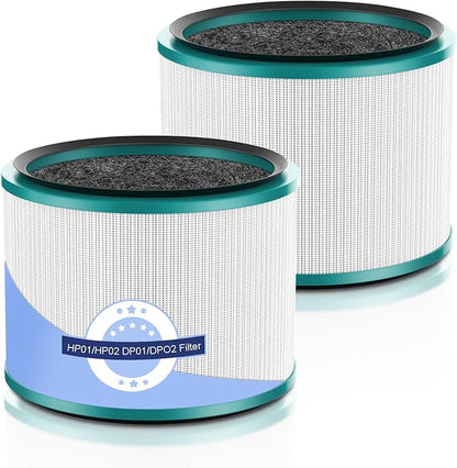 2 Pack HP01 HP02 HEPA Filter Replacement Compatible with Dyson HP01 HP02 DP01 DP02 Desk Purifiers, Replaces Part # 968125-03, Fit for Dyson Pure Hot Cool Link Air Purifier Filter