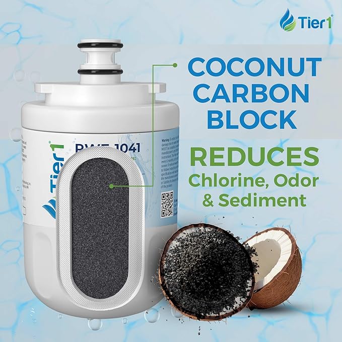 Tier1 RWF1041 UKF7003 Refrigerator Water Filter | Replacement for EDR7D1, UKF7002AXX, UKF7003AXX, WSM-1, WF288 Fridge Filter - Up to 12 Months Supply | Easy Install | Great Tasting Water & Ice (2-pk)