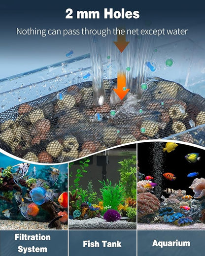 Pawfly 8 Pack Aquarium Filter Media Bags, Fish Tank Fine Mesh Bag with Plastic Zipper Aquarium Mesh Bag for Activated Carbon, Bio Filter Balls, Filter Stones, Ceramic Rings (8" x 5.5")