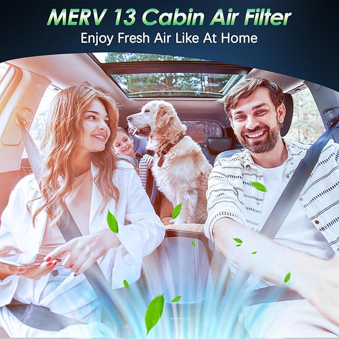 Certifed MERV 13 Cabin Air Filter with Activated Carbon, CF11854 for Nissan Rogue (2014-2020), Rogue Sport (2017-2022), Qashqai (2017-2022).