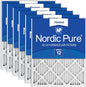 Nordic Pure 16x25x1 (Actual Size: 15 1/2 x 24 1/2 x 3/4) Pleated MERV 12 Air Filters 6 Pack
