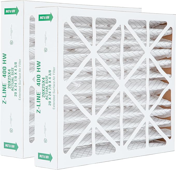 Glasfloss ZL 20x25x4 MERV 10 Air Cleaner Filter replacements for Honeywell FC100A1037, FC100 Air Filters. 2 Pack. Exact Size: 20 x 24-7/8 x 4-3/8