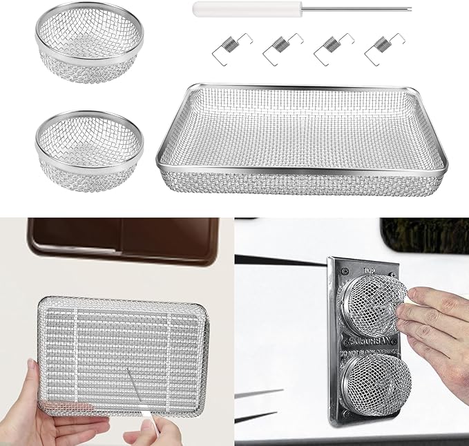 SVNR 3 Pack Flying Insect Screen for RV Refrigerator Vents, 8.5" x 5.8" x 1.5" & 1.4" x 2.8" x 1.4", Camper RV Furnace Vent Screen Accessories.