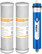 Membrane Solutions 75 GPD FX12P and FX12M Replacement Filters Combo Pack for GE GXRM10RBL GXRM10G RO System, Reverse Osmosis Membrane and Carbon Filters