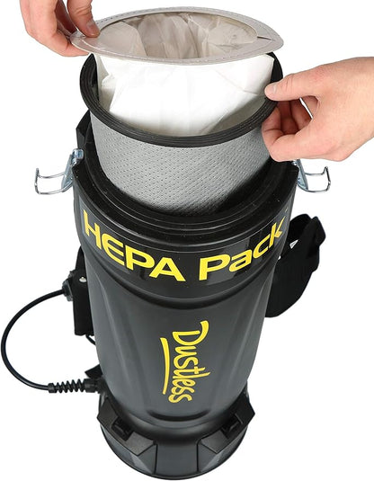 Dustless HEPA Back Pack Vacuum, Black