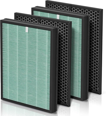 Filters Replacement Kit Compatible with BioGs 2.0 Filter Replacement, Air Clenaer to Remove Odor for Home and Large Room, 2x H13 True HEPA and 2x Carbon