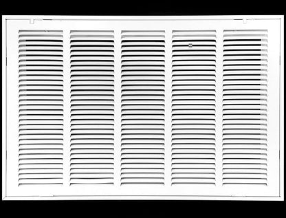 HVAC Premium 26" X 16" Steel Return Air Filter Grille for 1" Filter - Fixed Hinged - HVAC DUCT COVER - Flat Stamped Face - White [Outer Dimensions: 28 5/8"w X 18 5/8"h]