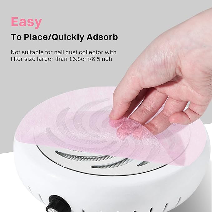200 Sheets Nail Dust Collector Filter Paper Disposable Nail Dust Filters for Most of Nail Dust Collector Machine Nail Vacuum Dust Collector for Nail Salon Nail Supplies Accessories (new pink)