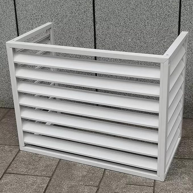 Freestanding Louvered Space Divider, outdoor garbage can enclosures, balcony air conditioning privacy cover, durable, noise reduction, suitable for gardens, balconies, walls, courtyards ( Color : THRE