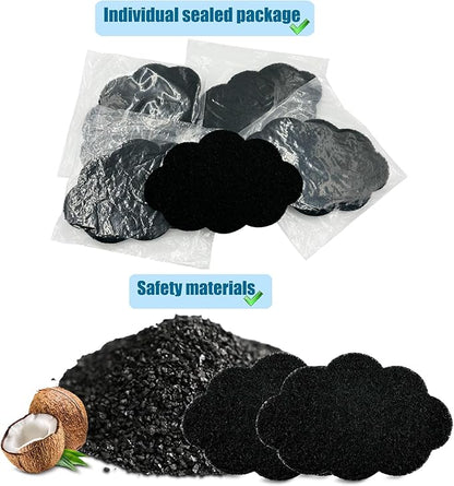 12-Pack Universal Stick-on Trash Can Odor Absorbing Filters, Activated Charcoal Purifying Deodorizer for Trash Cans, Compost Buckets, Countertop and Recycle Bins (Cloud)
