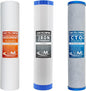 APPLIED MEMBRANES INC. Whole House Water Filter Replacement Filter Cartridge Set for Iron Reduction | 3 Stage 4.5” x 20” Sediment, Carbon, & Iron Filters | Fits 20-inch Big Blue Housings
