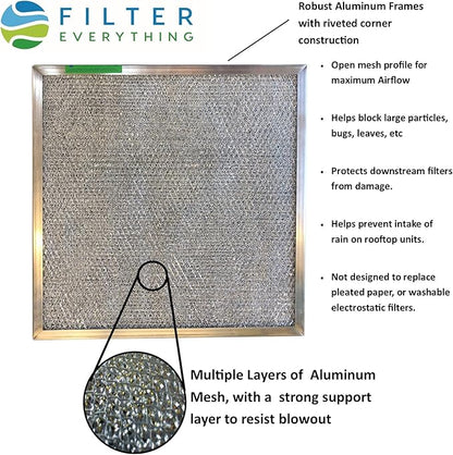 Filter Everything Washable Aluminum Air Filter – 20 x 30 x 1 7/8 – Permanent, Reusable HVAC Intake Filter – Heavy-Duty Expanded Aluminum Mesh – Pre-Filter for HEPA or Pleated Filters