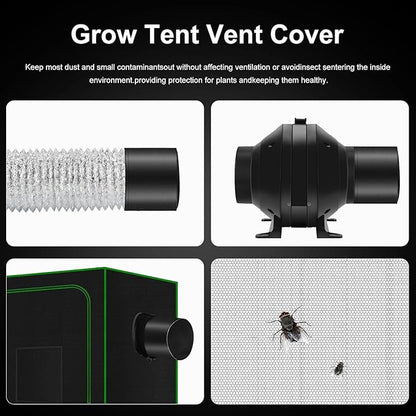 MELONFARM 6 inch Air Carbon Filter Smelliness Control with Australia Virgin Charcoal, Built-in 14cm Fan Low Nois and Speed Controller, Smelliness Scrubber for Inline Duct Fan, Grow Tent 6" x 13.4"