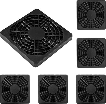 6Pcs 80mm Cooling Fan Filter, Plastic Dustproof Mesh Cover for PC Computer Case, Effective Dust Protection, Easy Installation, Reusable Filter Grill Black