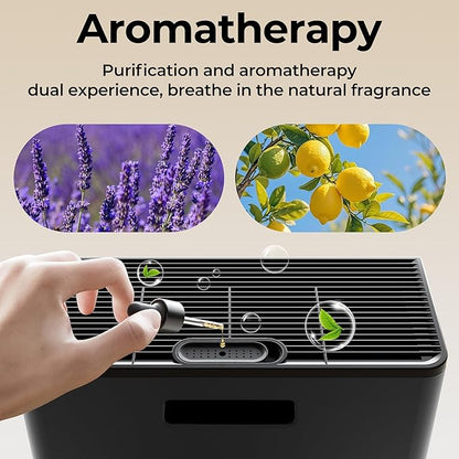 Air Purifiers for Home Large Room up to 2200sq.ft with Washable Filters, EVALIT Air Purifier for Home Pets with Fragrance, PM 2.5 Display Air Quality Sensor for Smoke Dust Odors, Black, 1Pack+3Modes
