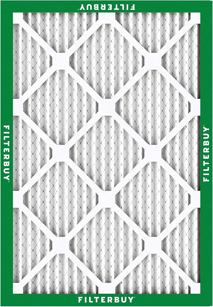 Filterbuy 16.5x21x1 Air Filter MERV 8 Essential Dust & Allergy Defense (12-Pack), Electrostatic Pleated HVAC AC Furnace Filters Replacement, Made in USA (Actual Size: 16.50 x 20.50 x 0.75)