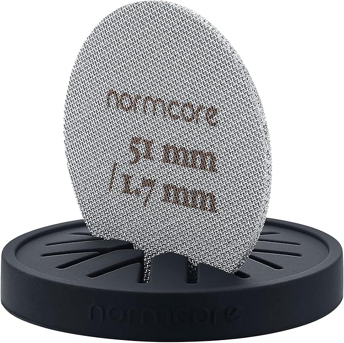 Normcore Puck Screen Stand - Silicone Puck Screen Holder - Compatible with 58.5mm 53.3mm 51mm Reusable Coffee Filters and Espresso Machine Portafilter Basket - Black