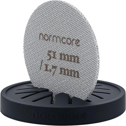 Normcore Puck Screen Stand - Silicone Puck Screen Holder - Compatible with 58.5mm 53.3mm 51mm Reusable Coffee Filters and Espresso Machine Portafilter Basket - Black