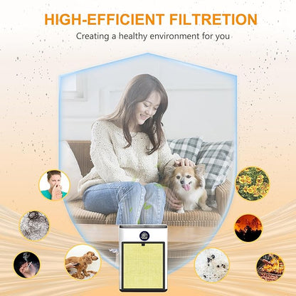 AP303 AP304 Replacement Filters, Compatible with DAYETTE ＆ FRESHDEW Air Purifier AP303/AP304, H14 HEPA Filter with Activated Carbon, 2 Pack (Pet Filter)