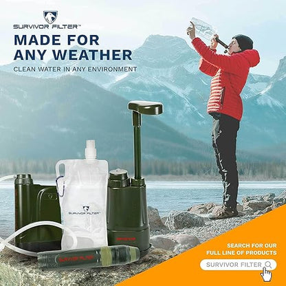 Survivor Filter PRO X - Electric Portable Camping Water Filter - Filters Bacteria, Parasite, Viral
