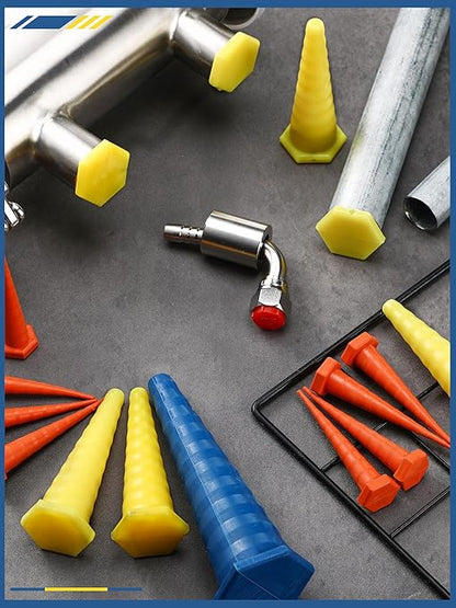 Hydraulic Oil Service Plugs Large Medium Small Sizes Multi Pack Rubber Drip Proof Hose Plugs Industrial Hydraulic Kit for Irrigation, 3 Sizes(35 Pcs,Colorful)
