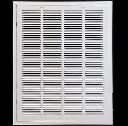 HVAC Premium 22 x 30 Duct Opening Steel Return Air Filter Grille, for 1-inch Filter, Removable Door, Flat Stamped HVAC Vent Cover Grille, Outer Dimensions 24.5 x 32.5